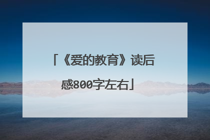 《爱的教育》读后感800字左右