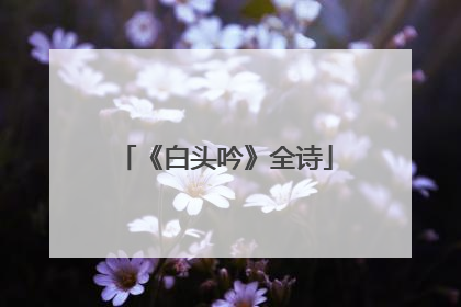 《白头吟》全诗