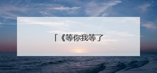 《等你我等了那么久》歌词