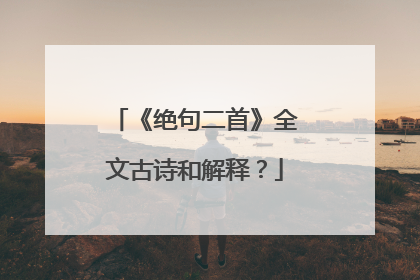 《绝句二首》全文古诗和解释？