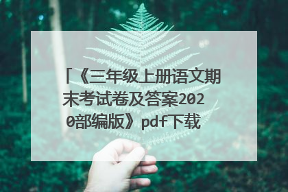 《三年级上册语文期末考试卷及答案2020部编版》pdf下载在线阅读全文,求百度网盘云资源