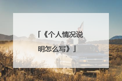 《个人情况说明怎么写》