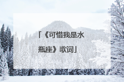 《可惜我是水瓶座》歌词
