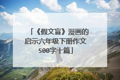 《假文盲》漫画的启示六年级下册作文500字十篇