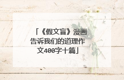 《假文盲》漫画告诉我们的道理作文400字十篇