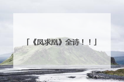 《凤求凰》全诗!!