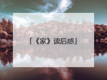 《家》读后感