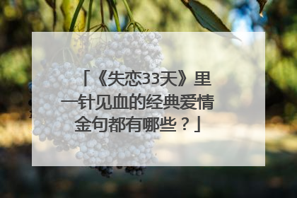 《失恋33天》里一针见血的经典爱情金句都有哪些？