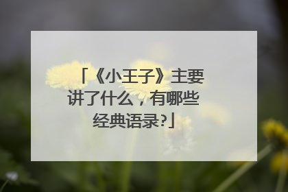 《小王子》主要讲了什么，有哪些经典语录?