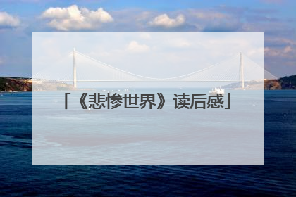 《悲惨世界》读后感