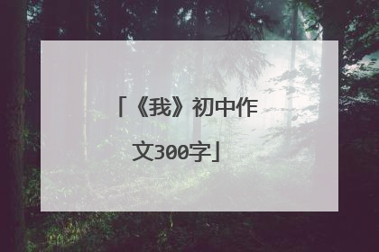 《我》初中作文300字