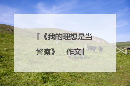 《我的理想是当警察》  作文