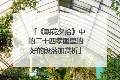 《朝花夕拾》中的二十四孝图里的好的段落加赏析