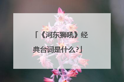 《河东狮吼》经典台词是什么?