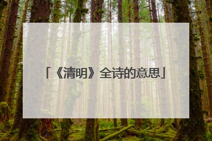 《清明》全诗的意思