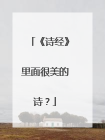 《诗经》里面很美的诗?