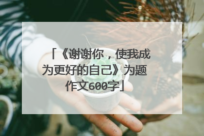 《谢谢你，使我成为更好的自己》为题作文600字