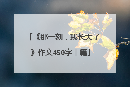 《那一刻,我长大了》作文450字十篇