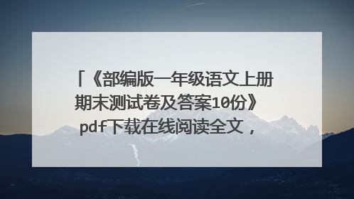 《部编版一年级语文上册期末测试卷及答案10份》pdf下载在线阅读全文,求百度网盘云资源