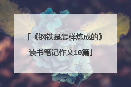 《钢铁是怎样炼成的》读书笔记作文10篇