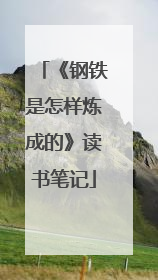 《钢铁是怎样炼成的》读书笔记