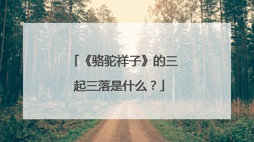 《骆驼祥子》的三起三落是什么?