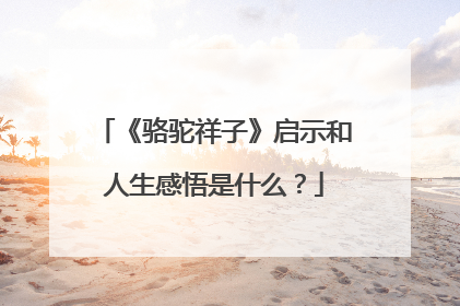 《骆驼祥子》启示和人生感悟是什么？