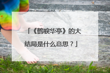《鹤唳华亭》的大结局是什么意思?