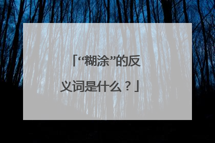 “糊涂”的反义词是什么？