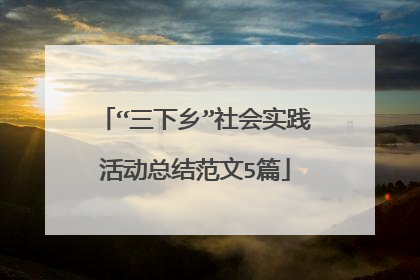 “三下乡”社会实践活动总结范文5篇