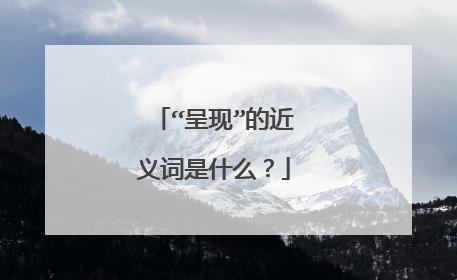 “呈现”的近义词是什么?