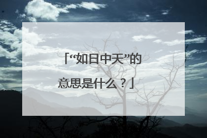 “如日中天”的意思是什么?