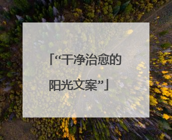 “干净治愈的阳光文案”