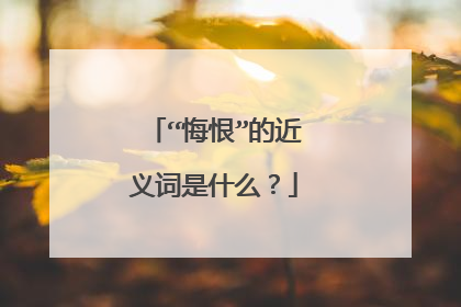 “悔恨”的近义词是什么？