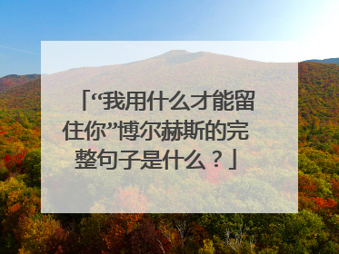 “我用什么才能留住你”博尔赫斯的完整句子是什么?
