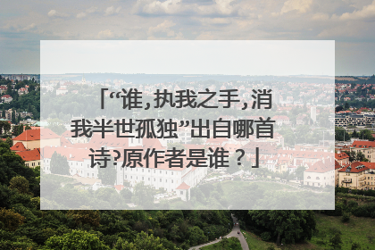 “谁,执我之手,消我半世孤独”出自哪首诗?原作者是谁?