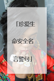 珍爱生命安全名言警句
