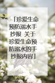 珍爱生命预防溺水手抄报 关于珍爱生命预防溺水的手抄报内容