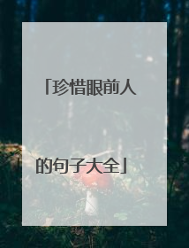 珍惜眼前人的句子大全