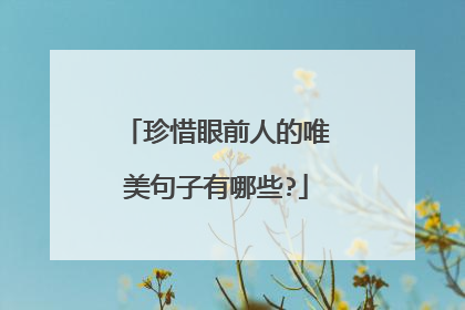 珍惜眼前人的唯美句子有哪些?