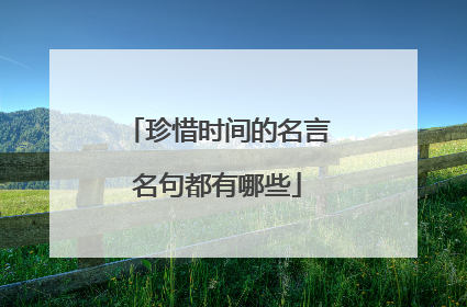 珍惜时间的名言名句都有哪些
