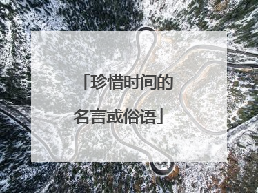 珍惜时间的名言或俗语
