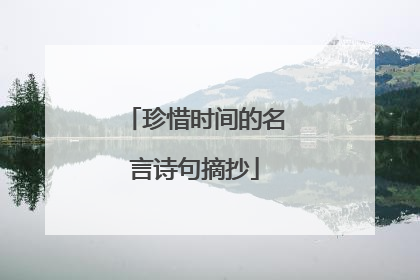 珍惜时间的名言诗句摘抄