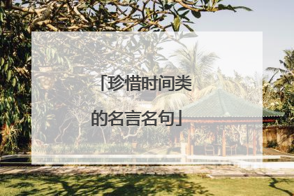 珍惜时间类的名言名句