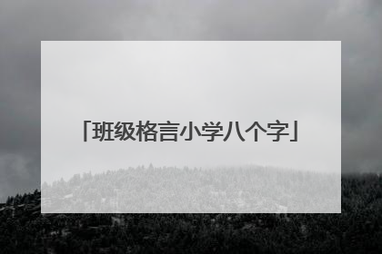班级格言小学八个字