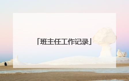 班主任工作记录