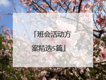 班会活动方案精选5篇