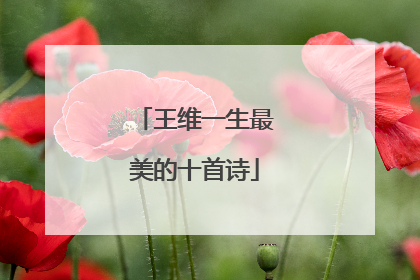 王维一生最美的十首诗