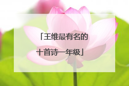 王维最有名的十首诗一年级
