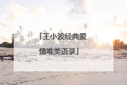 王小波经典爱情唯美语录